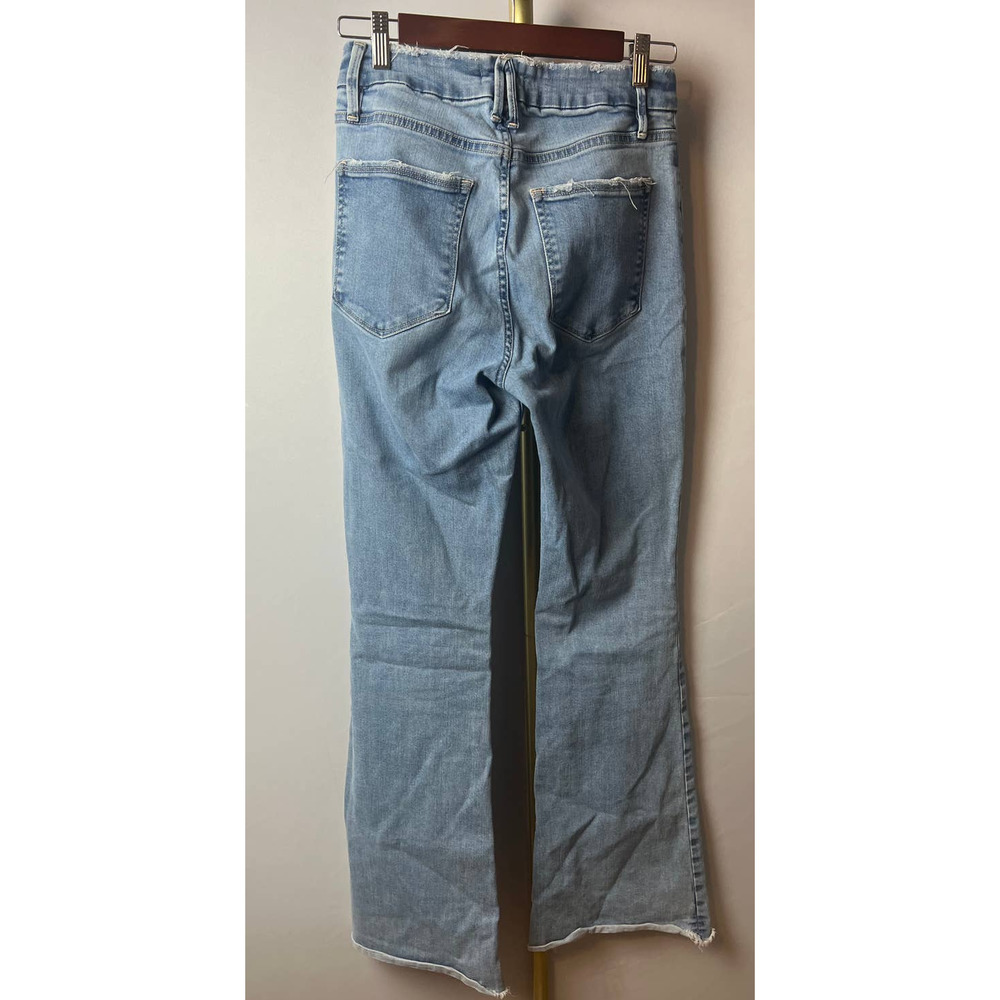Good American Light Blue High-Rise Flare Jeans - Picture 5 of 7